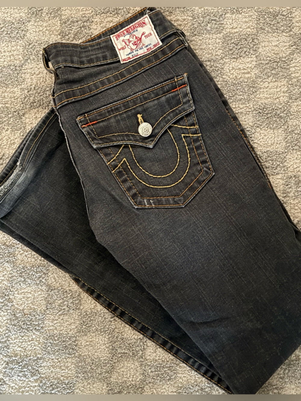 True Religion Billy Jeans Dark Wash with Contrasting Stitching